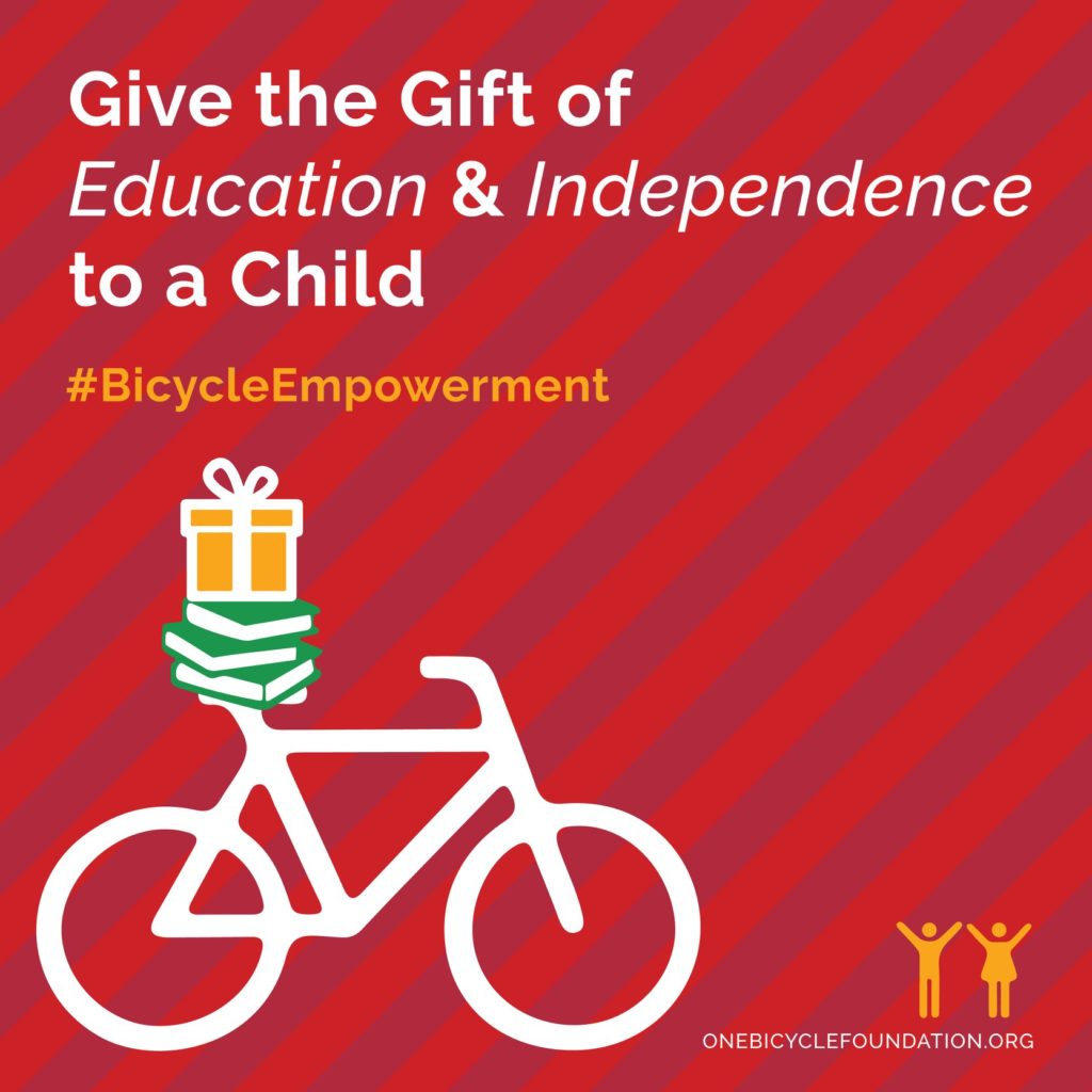 As we approach the holidays, consider donating a bicycle to a child in need on behalf of your loved ones! We will send pictures, a letter, a...